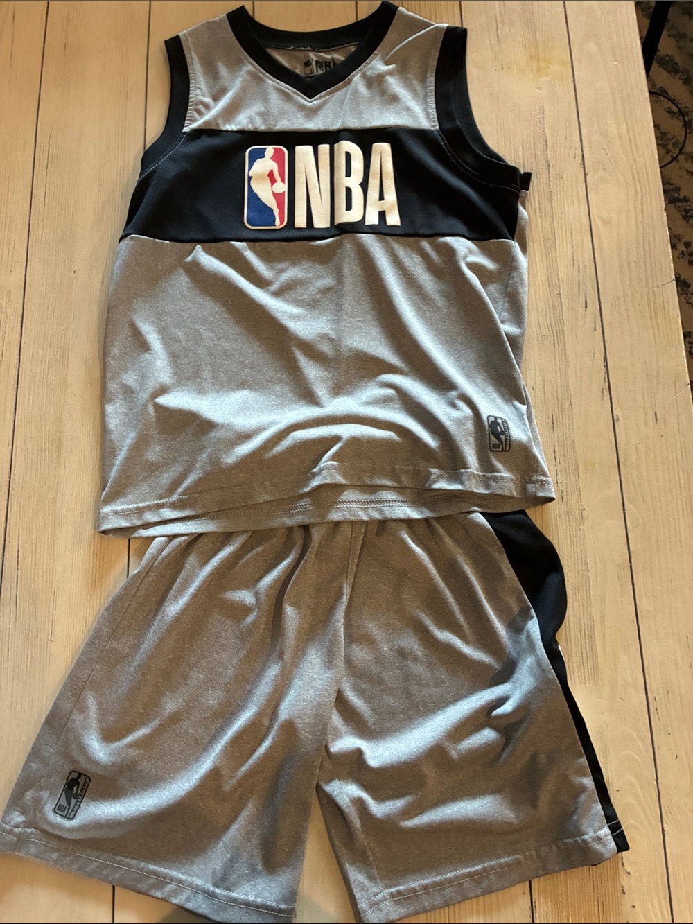 NBA Gray and Black Kids' Basketball Shorts Set